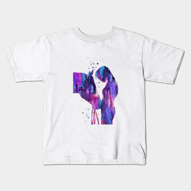 Girl with horse Kids T-Shirt by RosaliArt